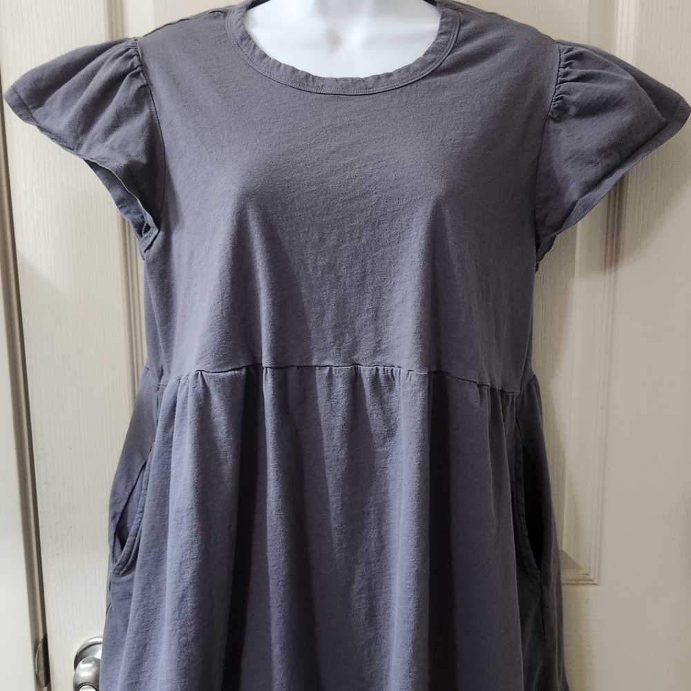 Gray Flutter Sleeve Dress